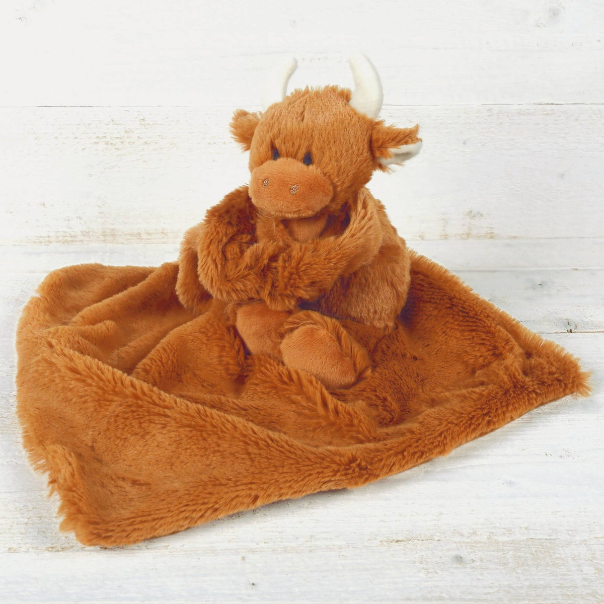 Highland Cow Baby Comforter - 29 x 29 cm - Baby Soft Toy - Jomanda