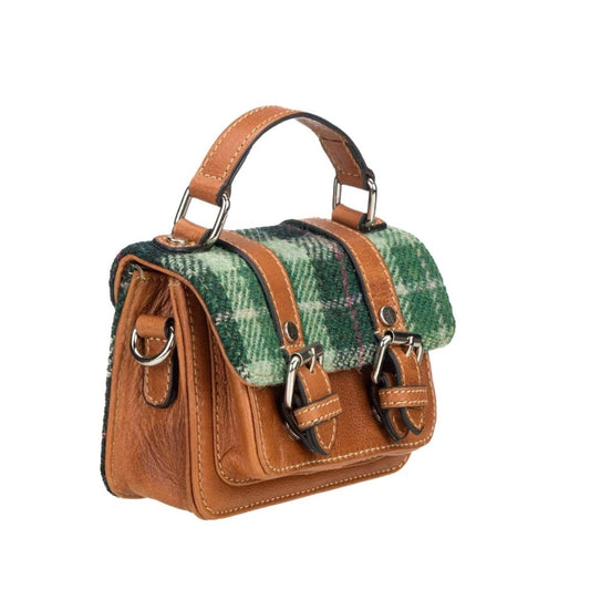 Baby Satchel Groen Tartan & Leer | Compact & Stijlvol | Das Impex by MoodCompanyNL