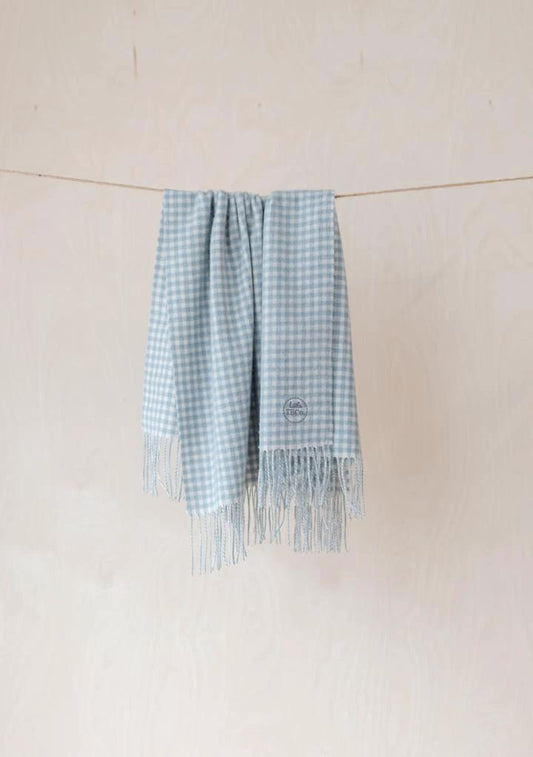 Babydekentje Gingham Grijs - 75x110 - Lamswol - TBCo Scotland by MoodCompanyNL