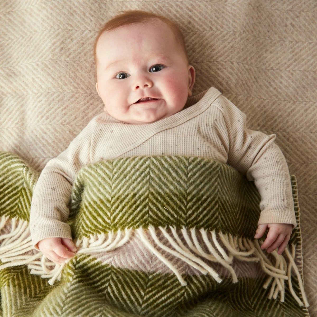 Babydekentje Stripe Botanical – Pure New Wool – 68x73 cm - Tweedmill by Mood Company