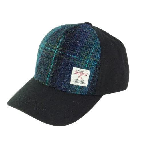 Baseball Cap Blauw met Turquoise Ruit - one size - Harris Tweed - Glen Appin of Scotland by MoodCompanyNL