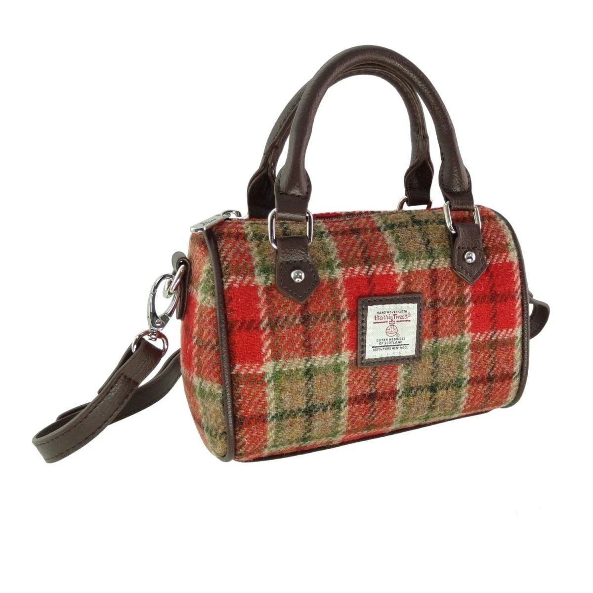 Bowlingtas mini Kilbride Rood & groen Tartan- 17x 20x11 - Harris Tweed - Glen Appin of Scotland by MoodCompanyNL