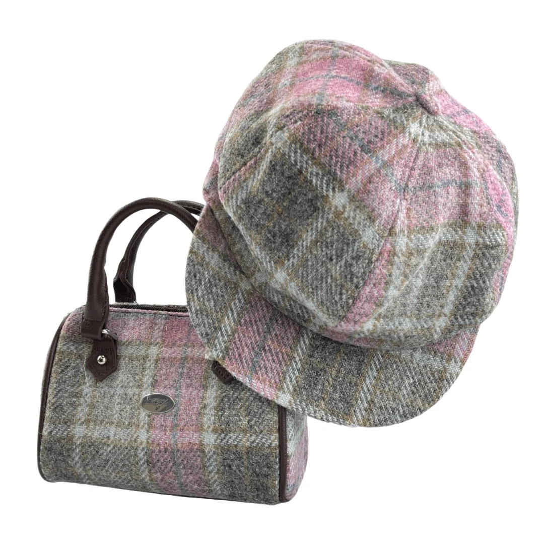 Bowlingtas mini Kilbride Zacht Roze Buchanan - 17x 20x11 - Harris Tweed - Glen Appin of Scotland by MoodCompanyNL