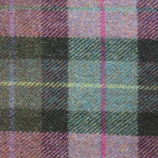 MoodCompanyNL - Brillenetui Gedempt Groen en Paars - Harris Tweed - Metalen Clip - Glen Appin of Scotland - 5061035010964