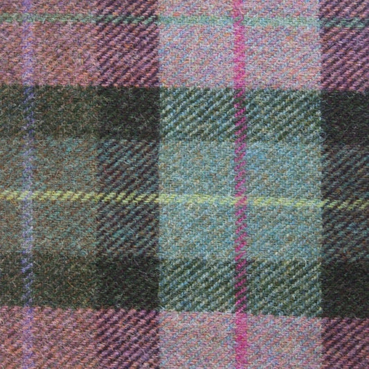 MoodCompanyNL - Brillenetui Gedempt Groen en Paars - Harris Tweed - Metalen Clip - Glen Appin of Scotland - 5061035010964