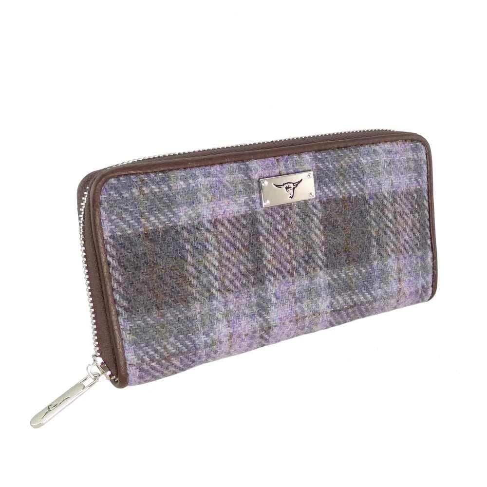 Mood Company - Dames Portemonnee Staffa Soft Purple Tartan - Harris Tweed - Muntvak met rits - Glen Appin of Scotland - 5061035014627