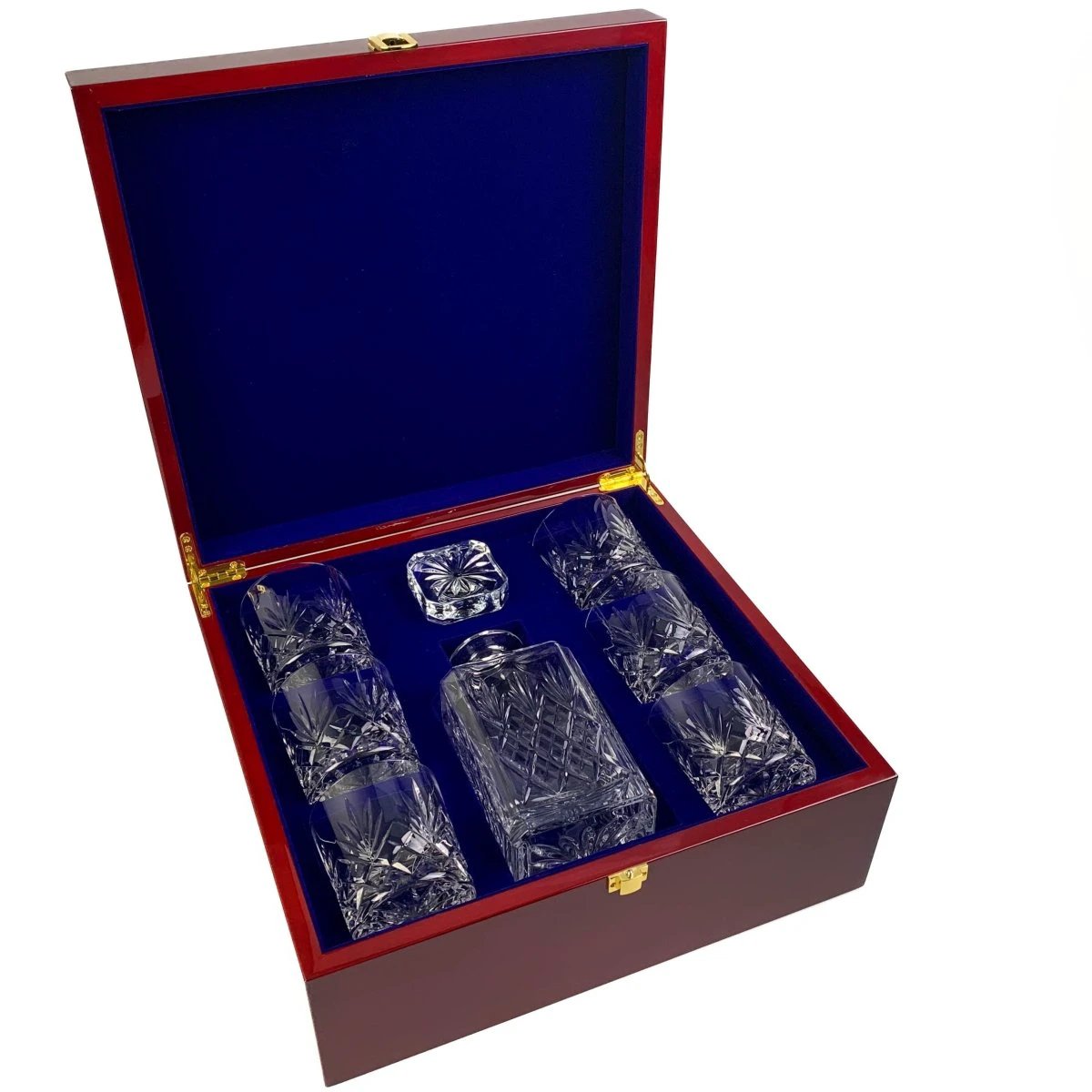 Geschenkset Skye met Karaf en 6 Skye Whiskyglazen in houten presentatiebox - Loodkristal - Glencairn Crystal Scotland by MoodCompanyNL