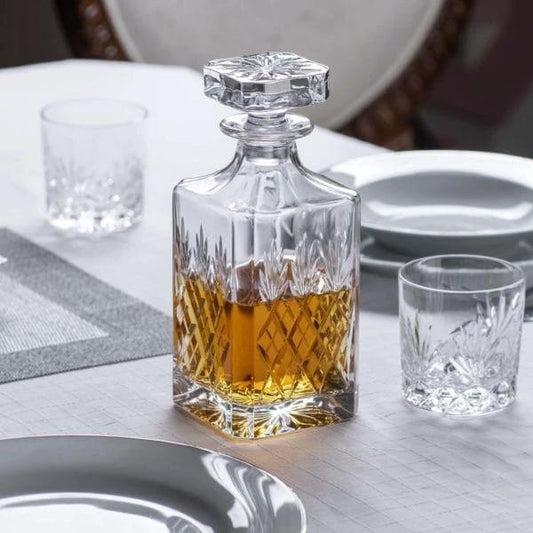 Geschenkset Skye met Karaf en 6 Skye Whiskyglazen in houten presentatiebox - Loodkristal - Glencairn Crystal Scotland by MoodCompanyNL