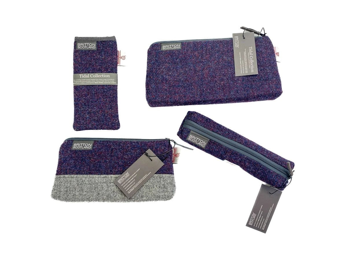 Harris Tweed Make-up tas Paars by MoodCompanyNL