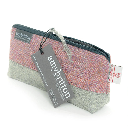 Harris Tweed Make-up tas Roze by MoodCompanyNL