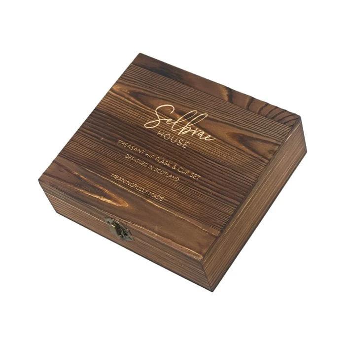 Heupfles Fazant - Luxe Set - RVS - Gegraveerd - Selbraehouse Scotland by MoodCompanyNL