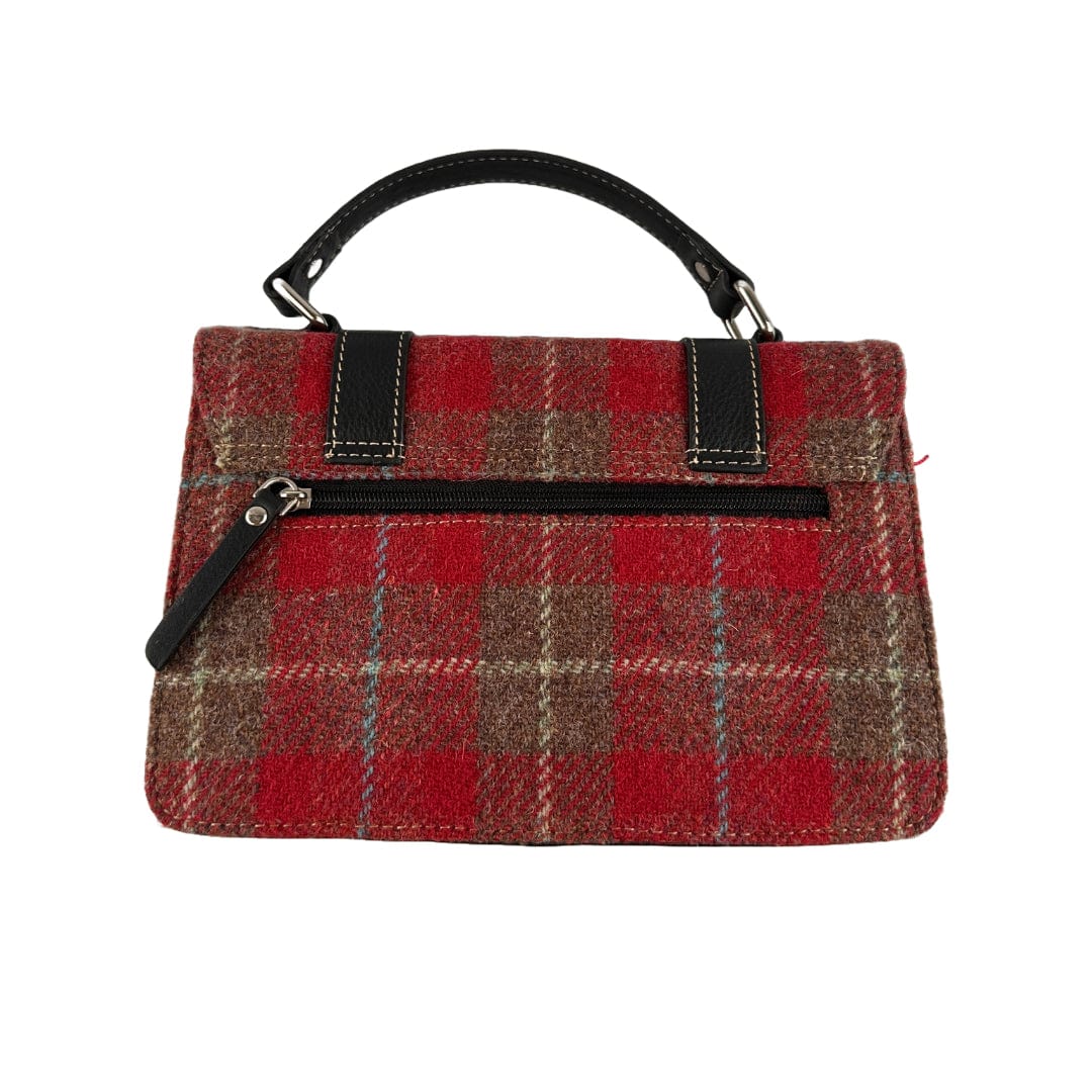 MoodCompanyNL - Medium Satchel Rood Tartan & Zwart Leer | Das Impex -