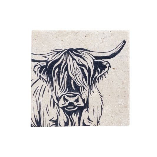 Mood Company - Onderzetter Schotse Hooglander - Natuursteen - Selbrae House Scotland - 5061097546029