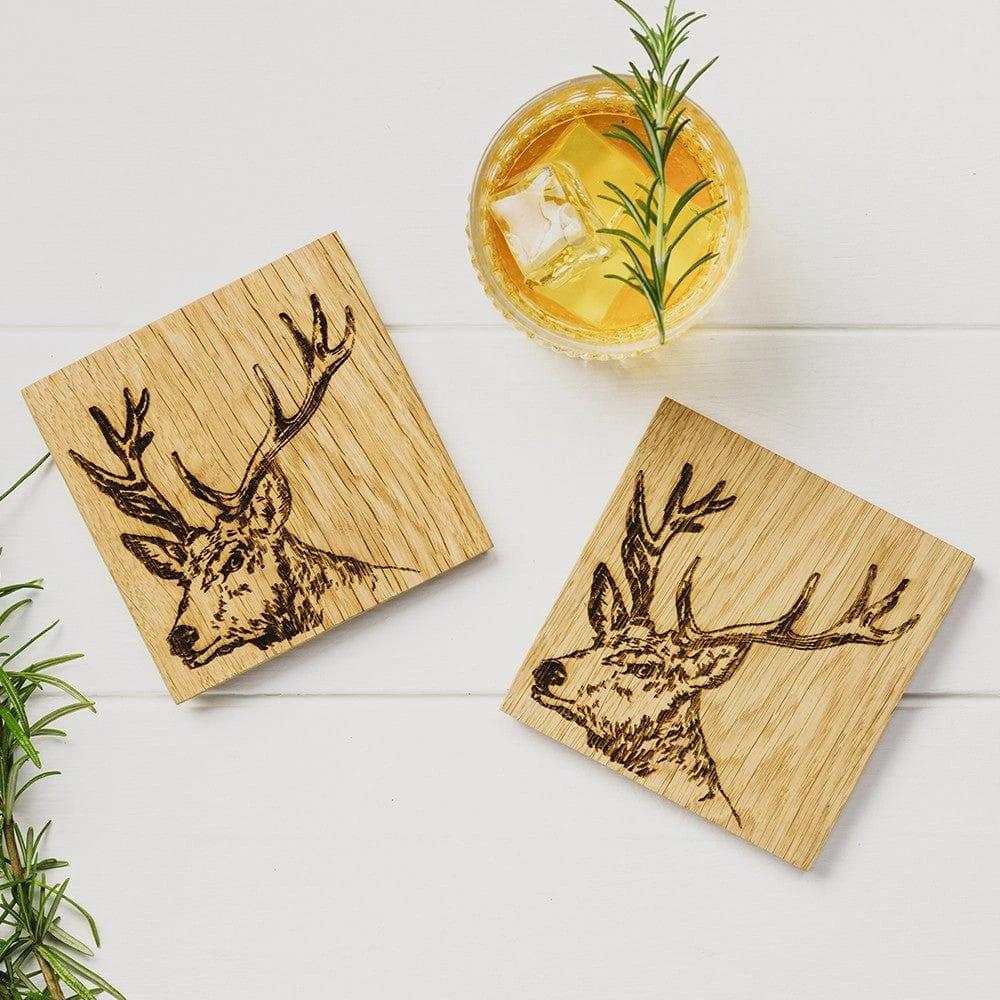 Onderzetters Edelhert - Schots Eikenhout - Scottish Made by MoodCompanyNL
