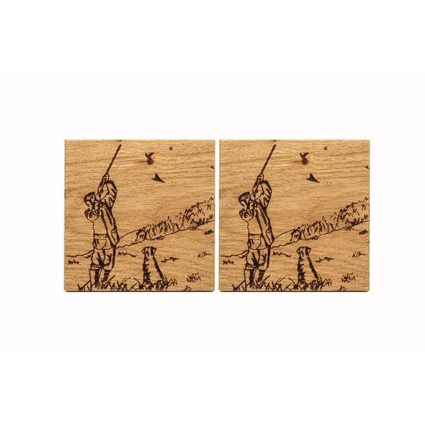Onderzetters Sport Jagen - Schots Eikenhout - Scottish Made by MoodCompanyNL