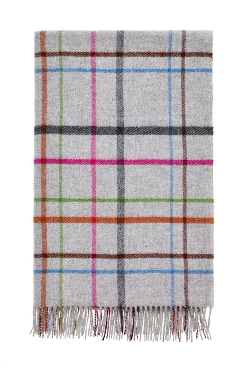 Plaid Ruiten Grijs - Shetland Lamswol - 140x185 - Bronte by Moon Scotland by MoodCompanyNL