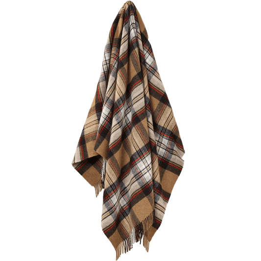 MoodCompanyNL - Plaid Tartan Camel Stewart - Merino Lamswol - 140x185 - Bronte by Moon Scotland - 6095654938940