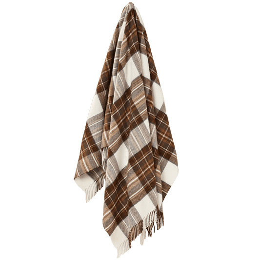 MoodCompanyNL - Plaid Tartan Natural Dress Stewart - Merino Lamswol - 140x185 - Bronte by Moon Scotland - 6095635727792