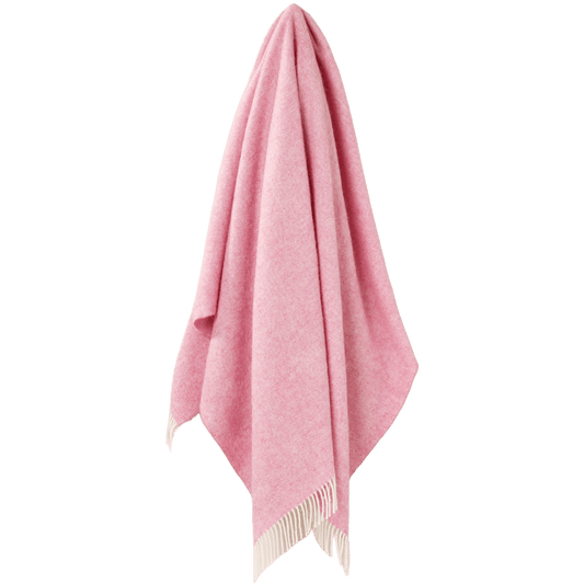 Plaid Visgraat lichtroze - Shetland Lamswol - 140x185 - Bronte by Moon Scotland by MoodCompanyNL