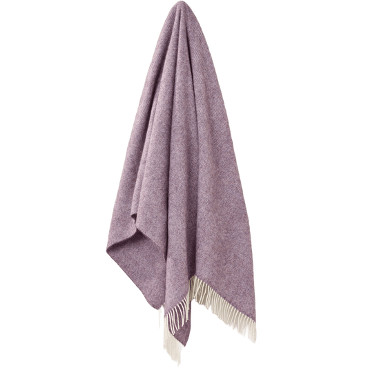 Mood Company - Plaid Visgraat Paars Lavendel - Shetland Lamswol - 140x185 - Bronte by Moon Scotland - 5057900121538