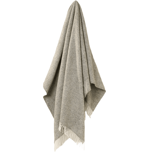 Plaid Visgraat Vintage Grijs - Shetland Lamswol - 140x185 - Bronte by Moon Scotland by MoodCompanyNL