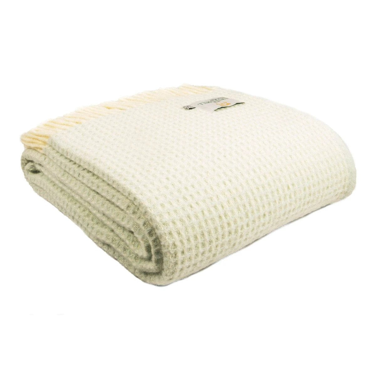 Plaid Waffle Wit Lichtblauw (Frost) - 140x240 - Nieuw Wol - Tweedmill UK by MoodCompanyNL