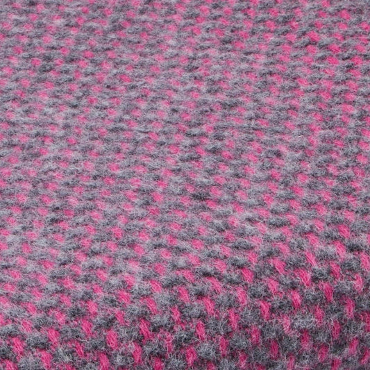 Plaid zonder franje Twill Roze met Grijs - 140x200 - Nieuw Wol - Tweedmill UK by MoodCompanyNL