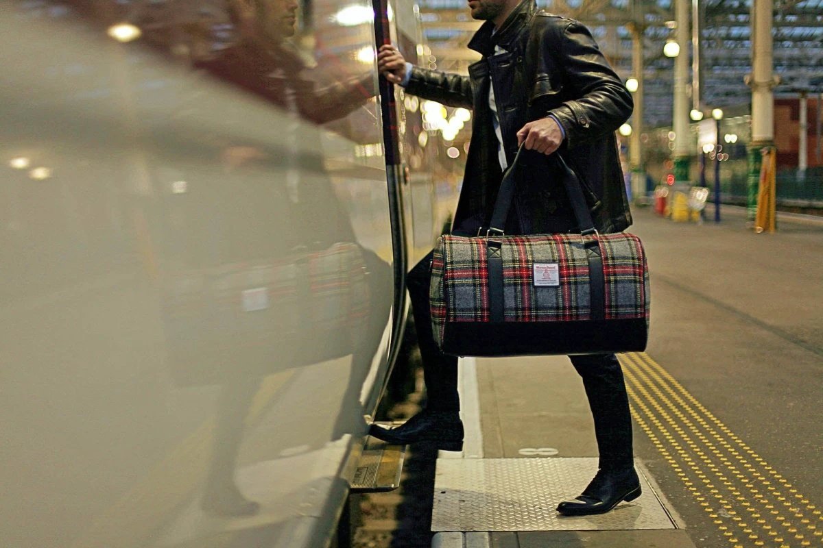 Reistas Clyde Grijs Rood - Harris Tweed - Extra Groot - Glen Appin of Scotland by MoodCompanyNL