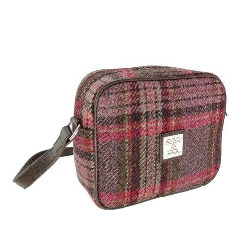 Schoudertas Almond Roze stewart Tartan - 19x21x7 - Harris Tweed - Glen Appin of Scotland by MoodCompanyNL