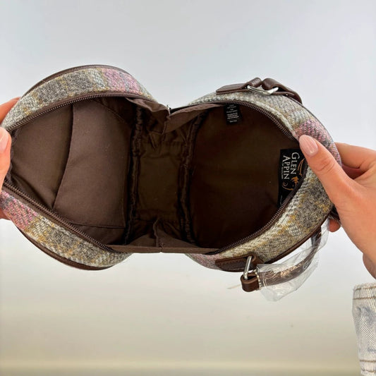 Schoudertas Bannock Tartan MacLeod - Rond - Ritssluiting - Harris Tweed - Glen Appin of Scotland by MoodCompanyNL