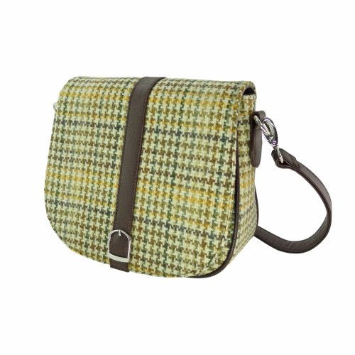 Mood Company - Schoudertas Beauly Geel, groen, bruin dogtooth - Harris Tweed - Glen Appin of Scotland - 5061035012654