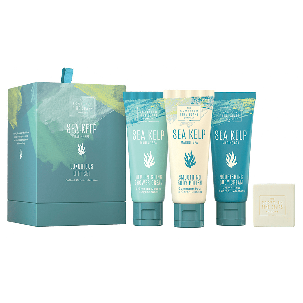 Sea Kelp Luxurious Gift Set 3x75ml Tubes, 1x40g Soap, Drum by MoodCompanyNL