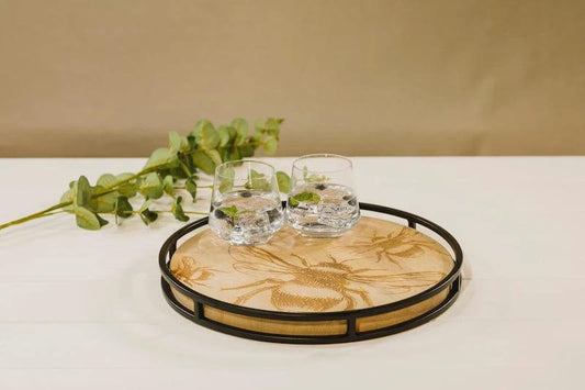 Laatste kans!!! Serveerblad Bijen - 36cm - Duurzaam - Gegraveerd - Scottish Made by MoodCompanyNL
