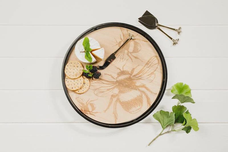 Laatste kans!!! Serveerblad Bijen - 36cm - Duurzaam - Gegraveerd - Scottish Made by MoodCompanyNL