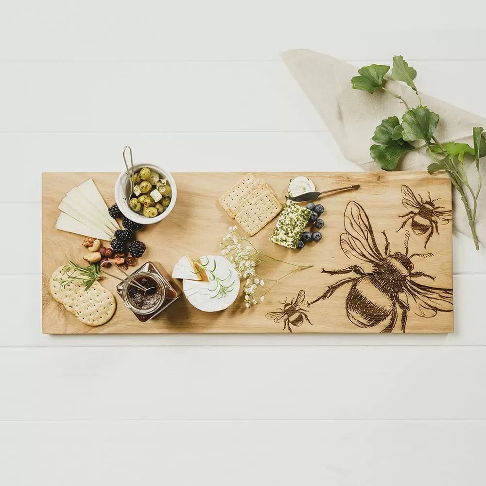 MoodCompanyNL - Serveerplank Bijen Groot - 60x25 - Schots Eikenhout - Scottish Made - 5060718712430