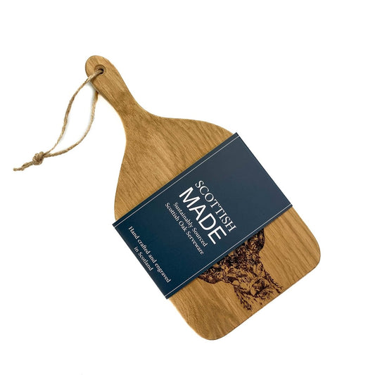 MoodCompanyNL - Serveerplank Peddel Edelhert Small - 30x15 - Schots Eikenhout - Scottish Made - 5060718719262