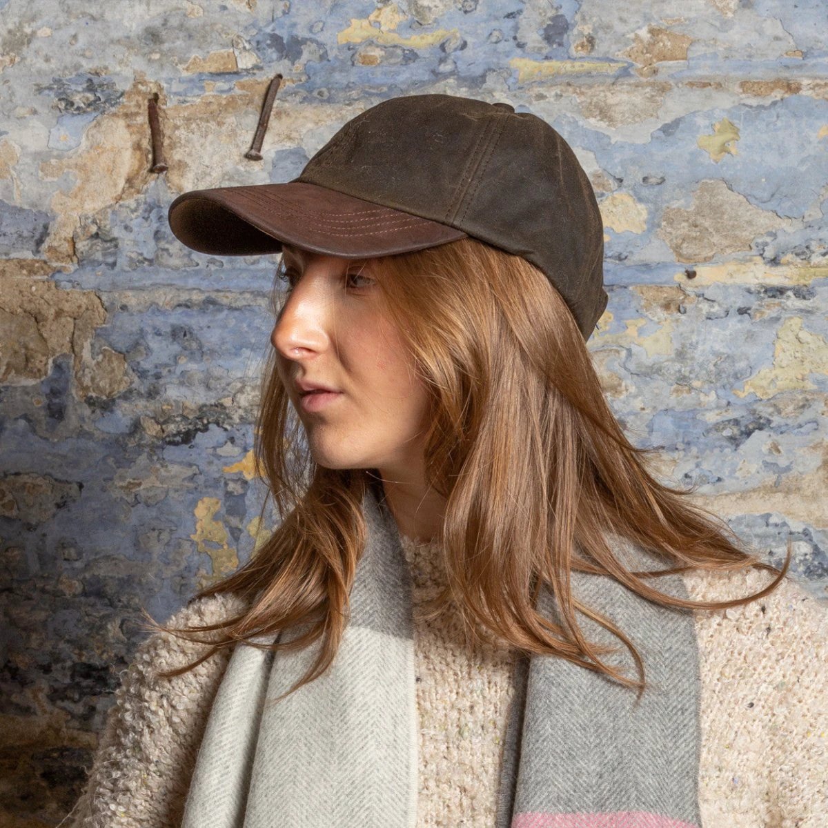 Wax Baseball Cap Groen – Waxed Cotton Pet met Leren Klep (Made in UK) by Mood Company