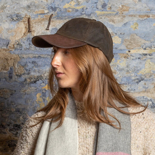 Wax Baseball Cap Groen – Waxed Cotton Pet met Leren Klep (Made in UK) by Mood Company