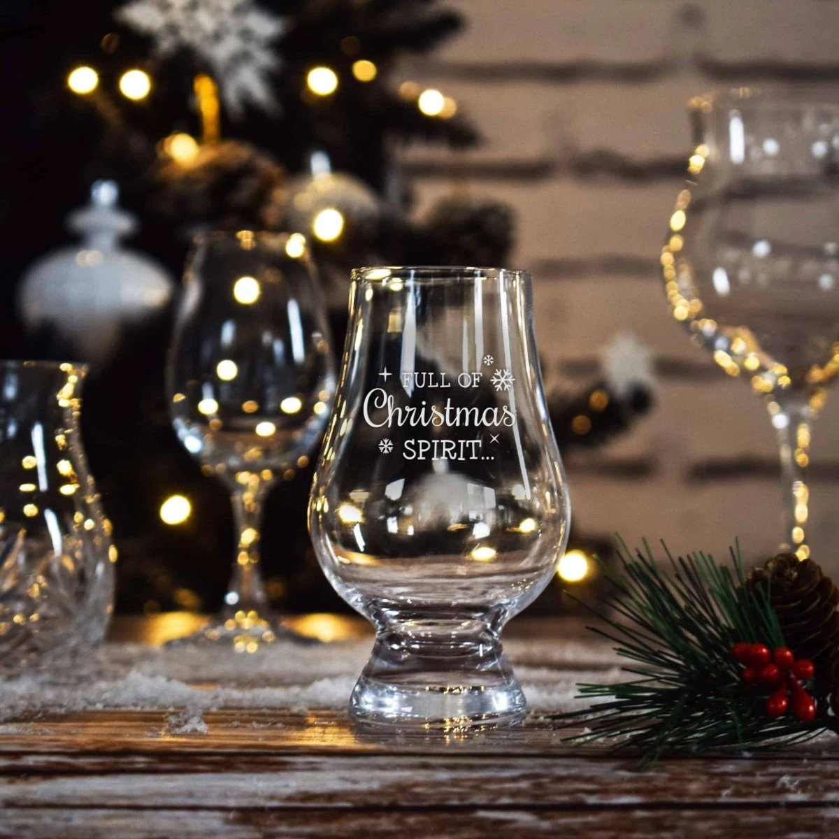 MoodCompanyNL - Whiskyglas Gegraveerd Full of Xmas Spirit - Glencairn Crystal Scotland - 6095643529555
