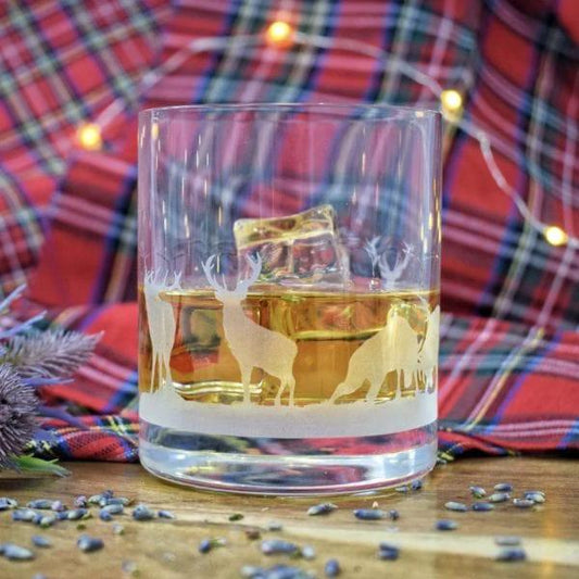 Whiskyglas Skyline Edelherten - Gegraveerd - Glencairn Crystal Scotland by MoodCompanyNL