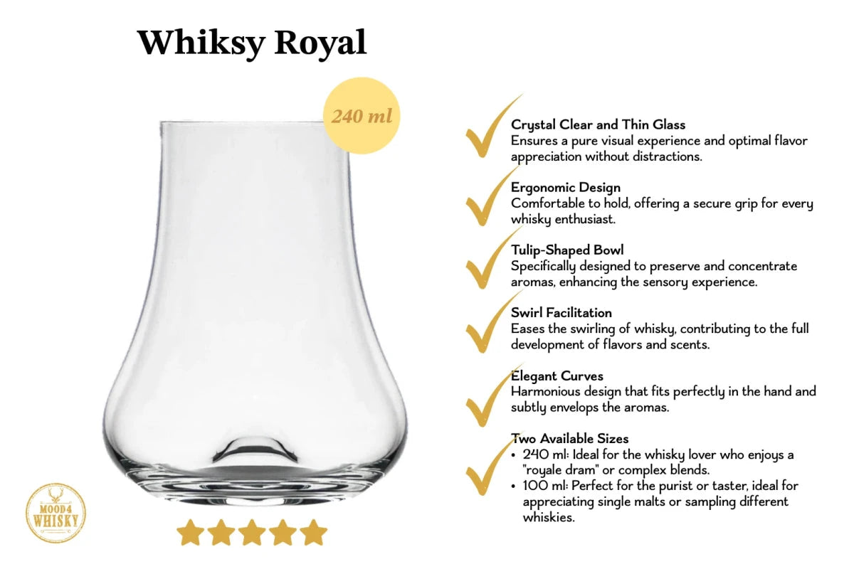 Whiskyglas 'Whisky Royal' - 240 ml - Cadeauverpakking - Mood4Whisky by MoodCompanyNL