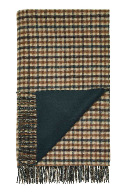 Estate Gun Club Green Throw - Country Side Collection - Merino Lambswool - 140x185 - Bronte by Moon Scotland
