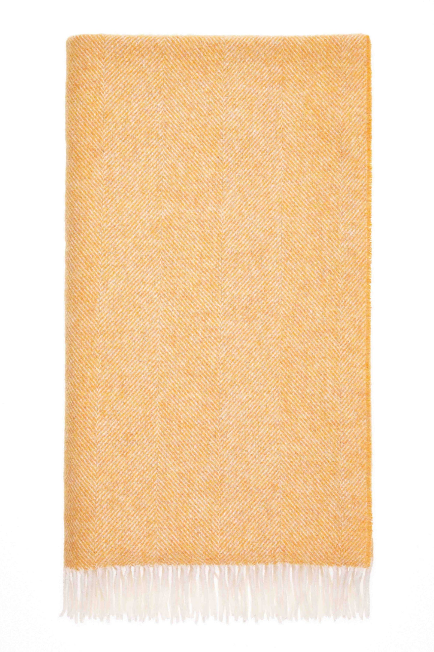 Plaid Fischgrät Orange - Reine Schurwolle - 140x185 - Bronte by Moon Scotland