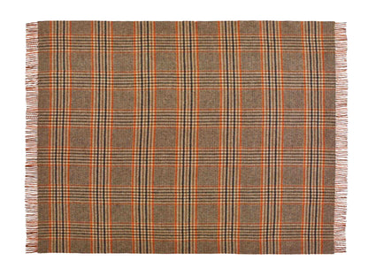 Plaid Estate Karo Orange - Country Side Collection - Merino-Lammwolle - 140x185 - Bronte by Moon Scotland