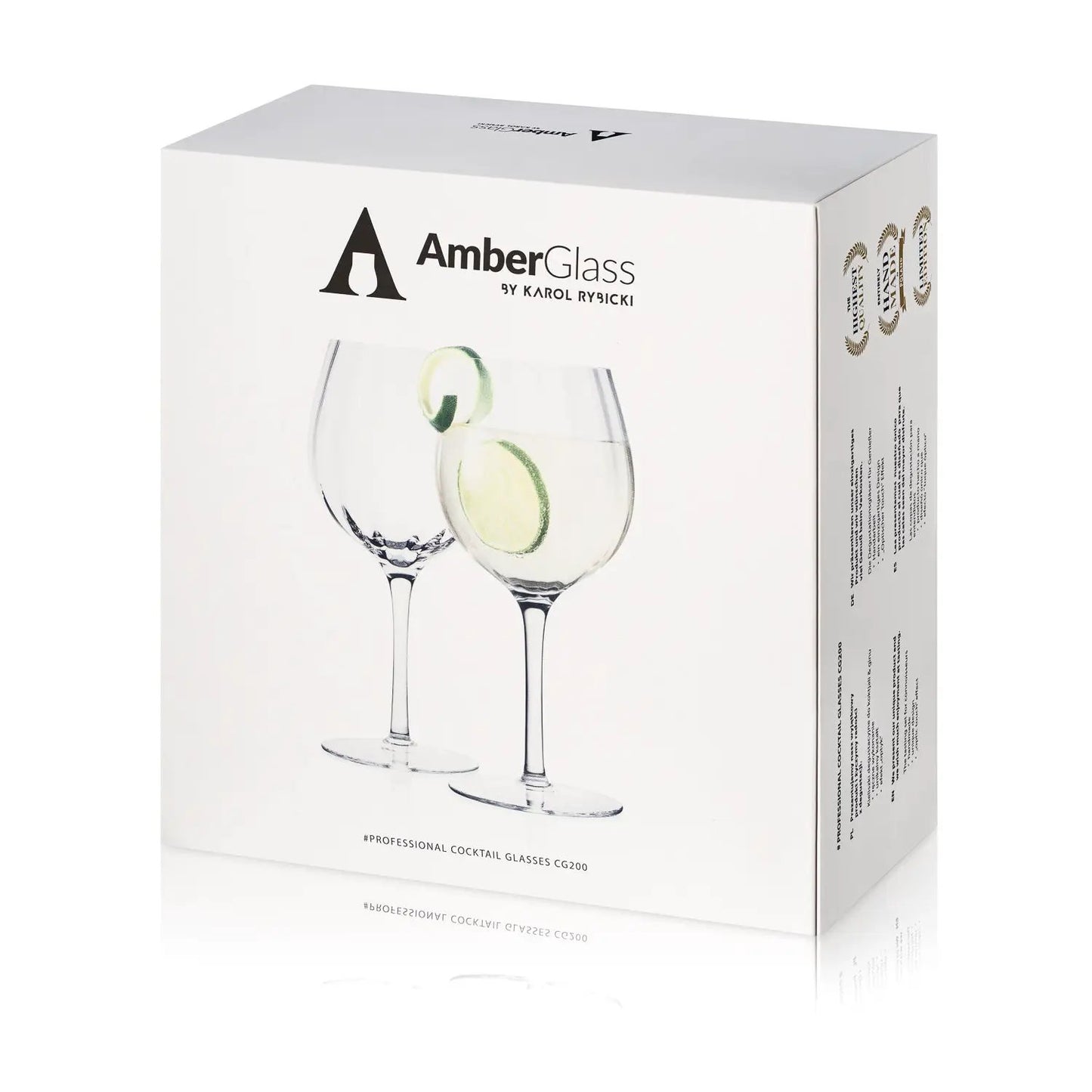 Cocktail & Gin glas CG200 - Set van 2 - Handgemaakt – Amber Glass by Mood Company