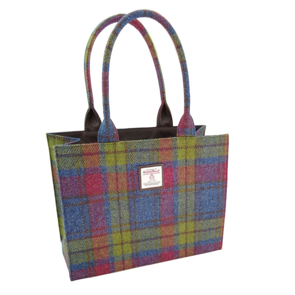 Tas Harris Tweed Shopper Glencoe Multi Colour Tartan - 36x49x16 - Glen Appin of Scotland