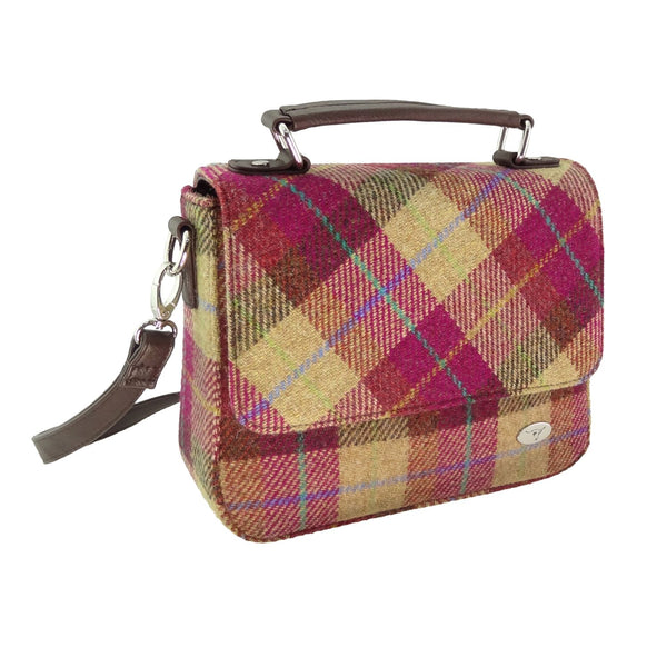 Schoudertas Thurso Burgundy & Sand - 23x24x9 - Harris Tweed - Glen Appin of Scotland by MoodCompanyNL
