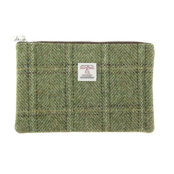 Etui Berneray Groen Visgraat - 22 x 14 - Harris Tweed - Glen Appin of Scotland by MoodCompanyNL
