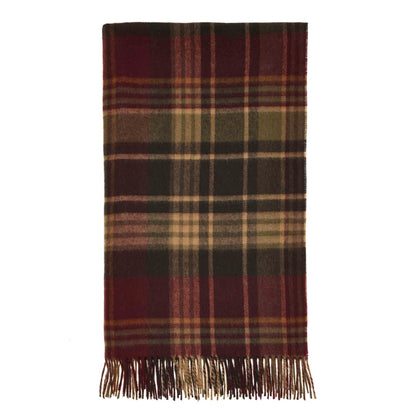 Plaid Estate Oliv/Bordeaux - Country Side Collection - Merino-Lammwolle - 140x185 - Bronte by Moon Scotland