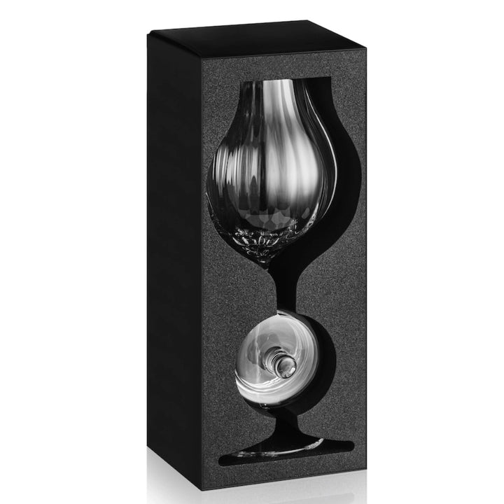 Whisky glass G610 – 200 ml – with lid – handmade – Amber Glass